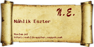 Náhlik Eszter névjegykártya