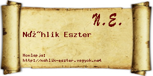 Náhlik Eszter névjegykártya
