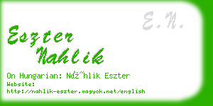 eszter nahlik business card